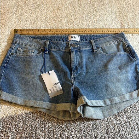 paige shorts Womens size 32 jimmy denim color woods Blue Cotton blend new - Picture 6 of 16
